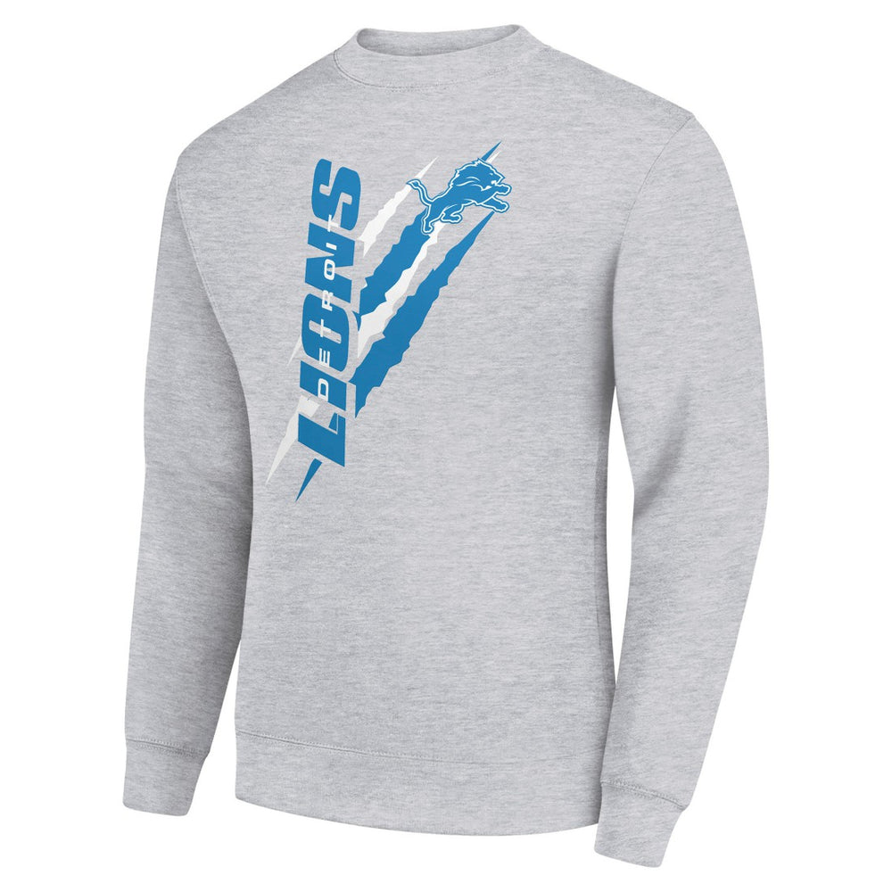 Detroit Lions Starter Color Scratch Team Graphic Fleece Pullover Sweatshirt Heather Gray