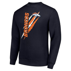 Denver Broncos Starter Color Scratch Team Graphic Fleece Pullover Sweatshirt Navy