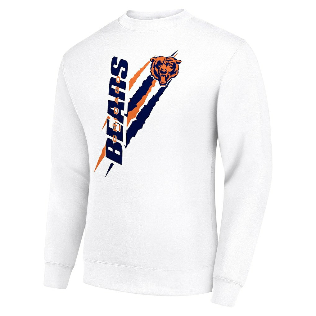 Chicago Bears Starter Color Scratch Team Graphic Fleece Pullover Sweatshirt White