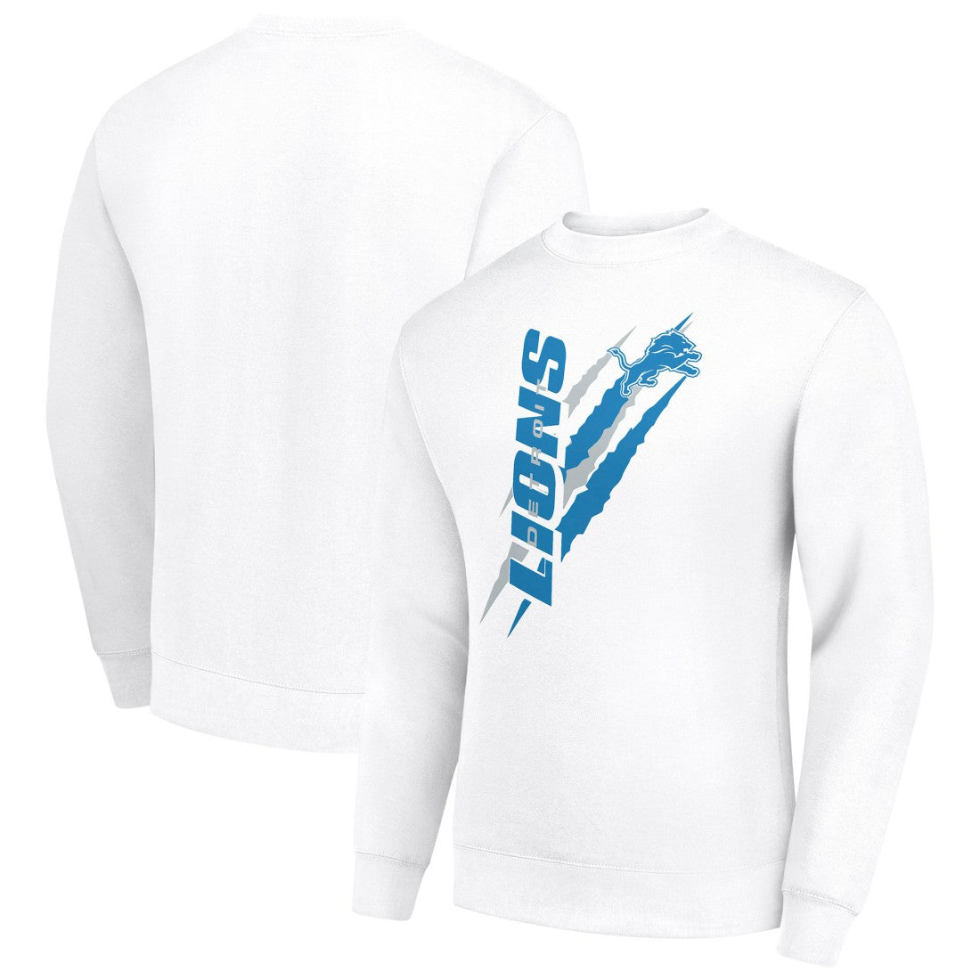 Detroit Lions Starter Color Scratch Team Graphic Fleece Pullover Sweatshirt White
