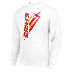 Kansas City Chiefs Starter Color Scratch Team Graphic Fleece Pullover Sweatshirt White