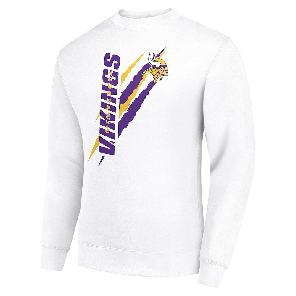 Minnesota Vikings Starter Color Scratch Team Graphic Fleece Pullover Sweatshirt White