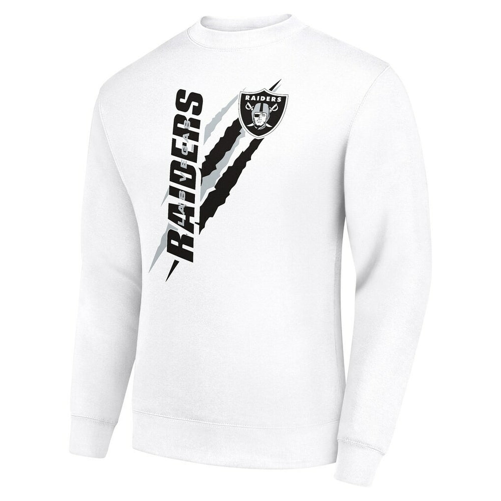 Las Vegas Raiders Starter Color Scratch Team Graphic Fleece Pullover Sweatshirt White