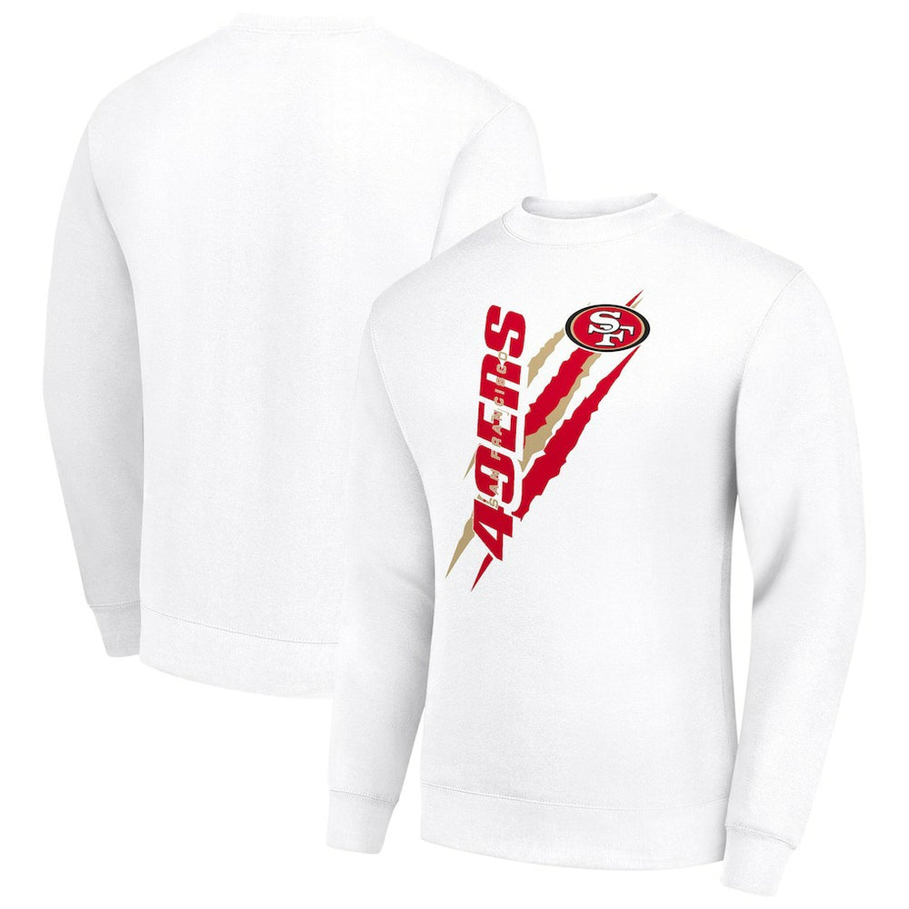San Francisco 49ers Starter Color Scratch Team Graphic Fleece Pullover Sweatshirt White