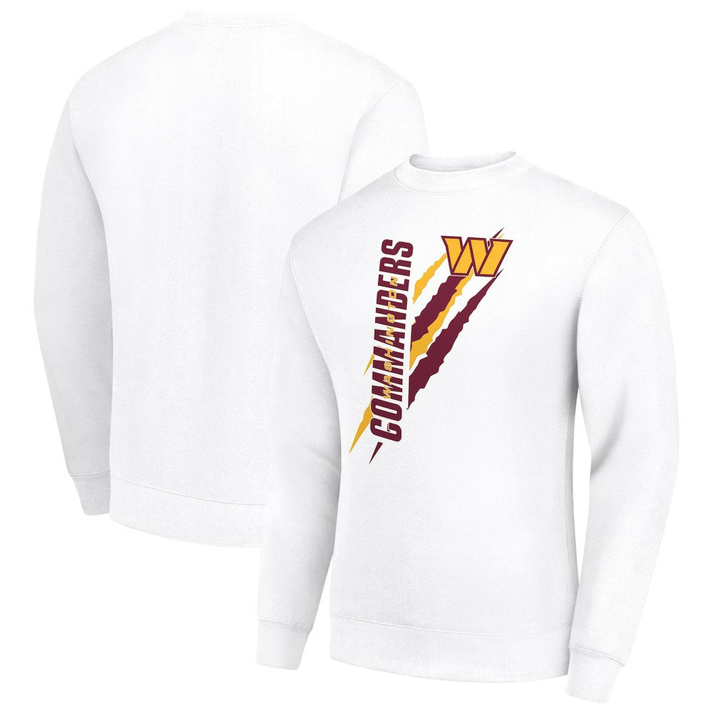 Washington Commanders Starter Color Scratch Team Graphic Fleece Pullover Sweatshirt White