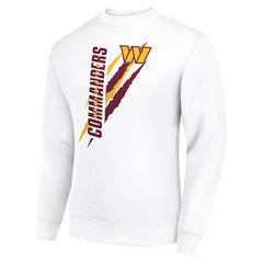 Washington Commanders Starter Color Scratch Team Graphic Fleece Pullover Sweatshirt White
