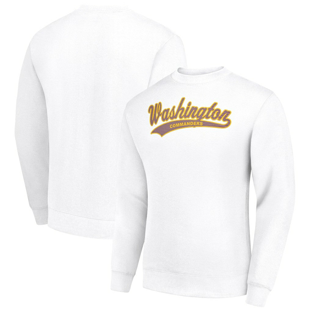 Washington Commanders Starter Tailsweep Team Graphic Tri-Blend Fleece Pullover Sweatshirt White