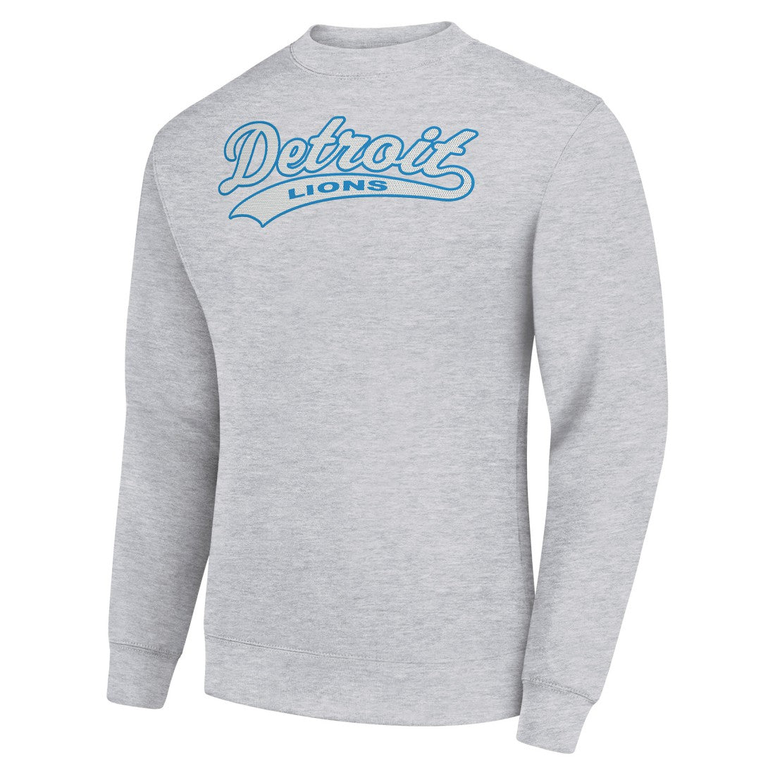 Detroit Lions Starter Tailsweep Team Graphic Tri-Blend Fleece Pullover Sweatshirt Heather Gray