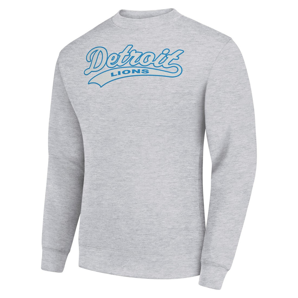 Detroit Lions Starter Tailsweep Team Graphic Tri-Blend Fleece Pullover Sweatshirt Heather Gray