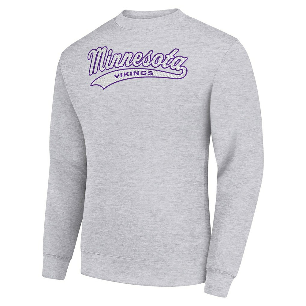 Minnesota Vikings Starter Tailsweep Team Graphic Tri-Blend Fleece Pullover Sweatshirt Heather Gray