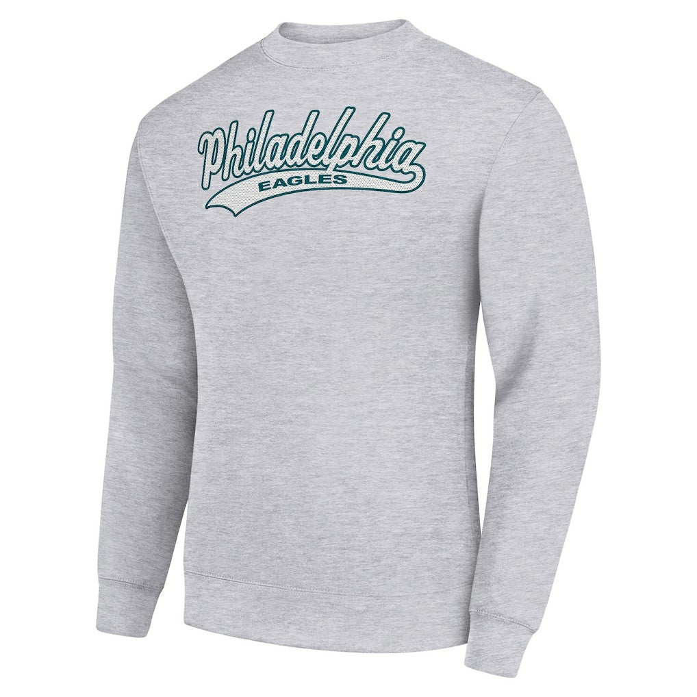 Philadelphia Eagles Starter Tailsweep Team Graphic Tri-Blend Fleece Pullover Sweatshirt Heather Gray