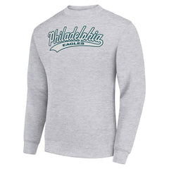 Philadelphia Eagles Starter Tailsweep Team Graphic Tri-Blend Fleece Pullover Sweatshirt Heather Gray