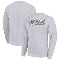 Pittsburgh Steelers Starter Tailsweep Team Graphic Tri-Blend Fleece Pullover Sweatshirt Heather Gray