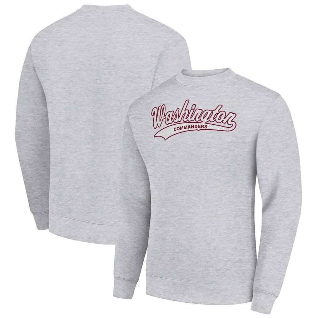 Washington Commanders Starter Tailsweep Team Graphic Tri-Blend Fleece Pullover Sweatshirt Heather Gray