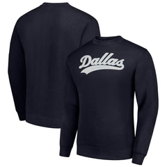 Dallas Cowboys Starter Tailsweep Team Graphic Tri-Blend Fleece Pullover Sweatshirt Navy