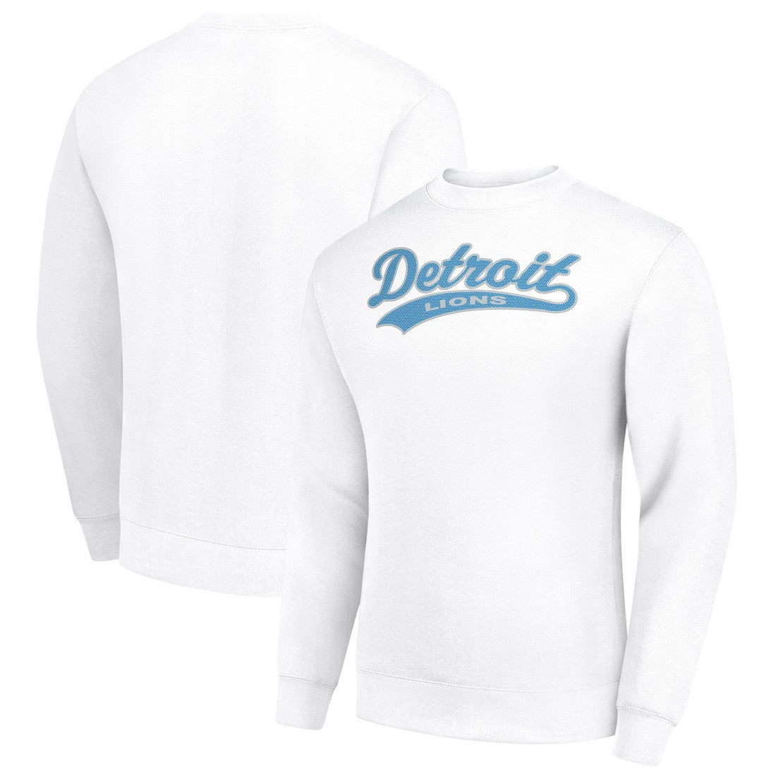 Detroit Lions Starter Tailsweep Team Graphic Tri-Blend Fleece Pullover Sweatshirt White