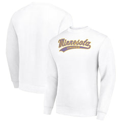 Minnesota Vikings Starter Tailsweep Team Graphic Tri-Blend Fleece Pullover Sweatshirt White