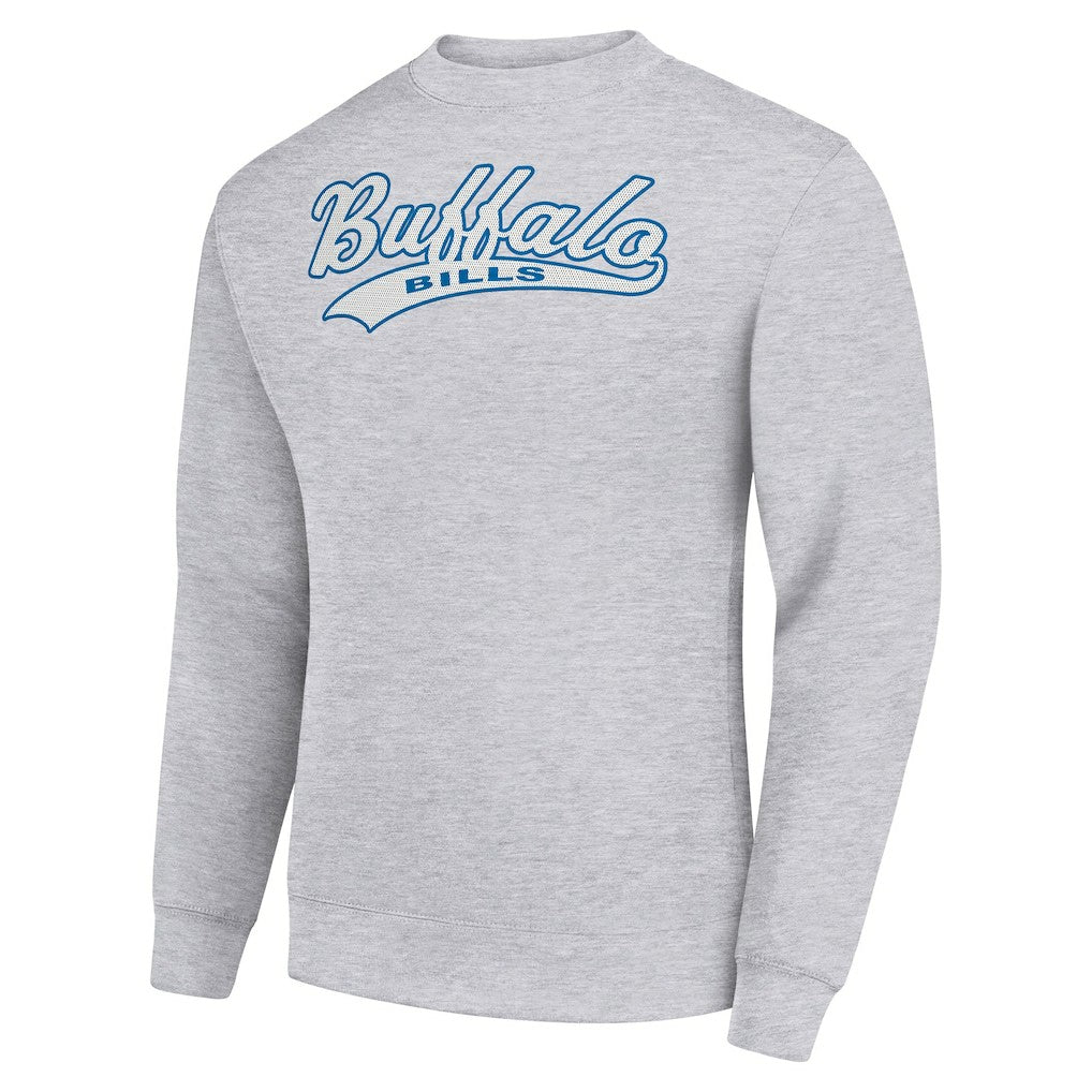 Buffalo Bills Starter Tailsweep Team Graphic Tri-Blend Fleece Pullover Sweatshirt Heather Gray