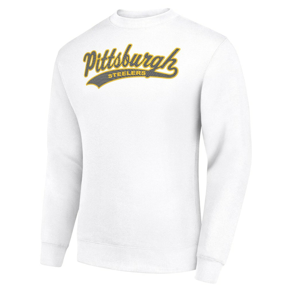 Pittsburgh Steelers Starter Tailsweep Team Graphic Tri-Blend Fleece Pullover Sweatshirt White