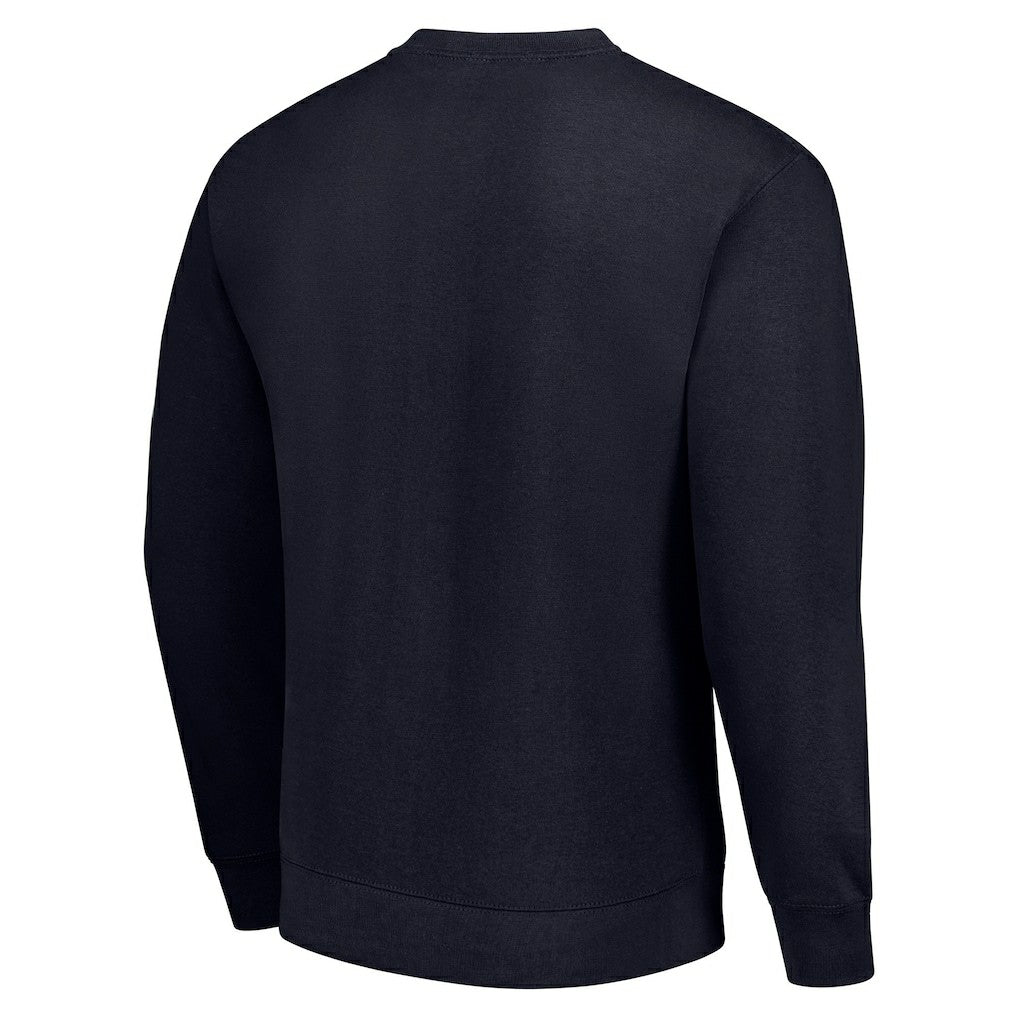 Denver Broncos Starter Half Ball Team Graphic Tri-Blend Fleece Pullover Sweatshirt Navy