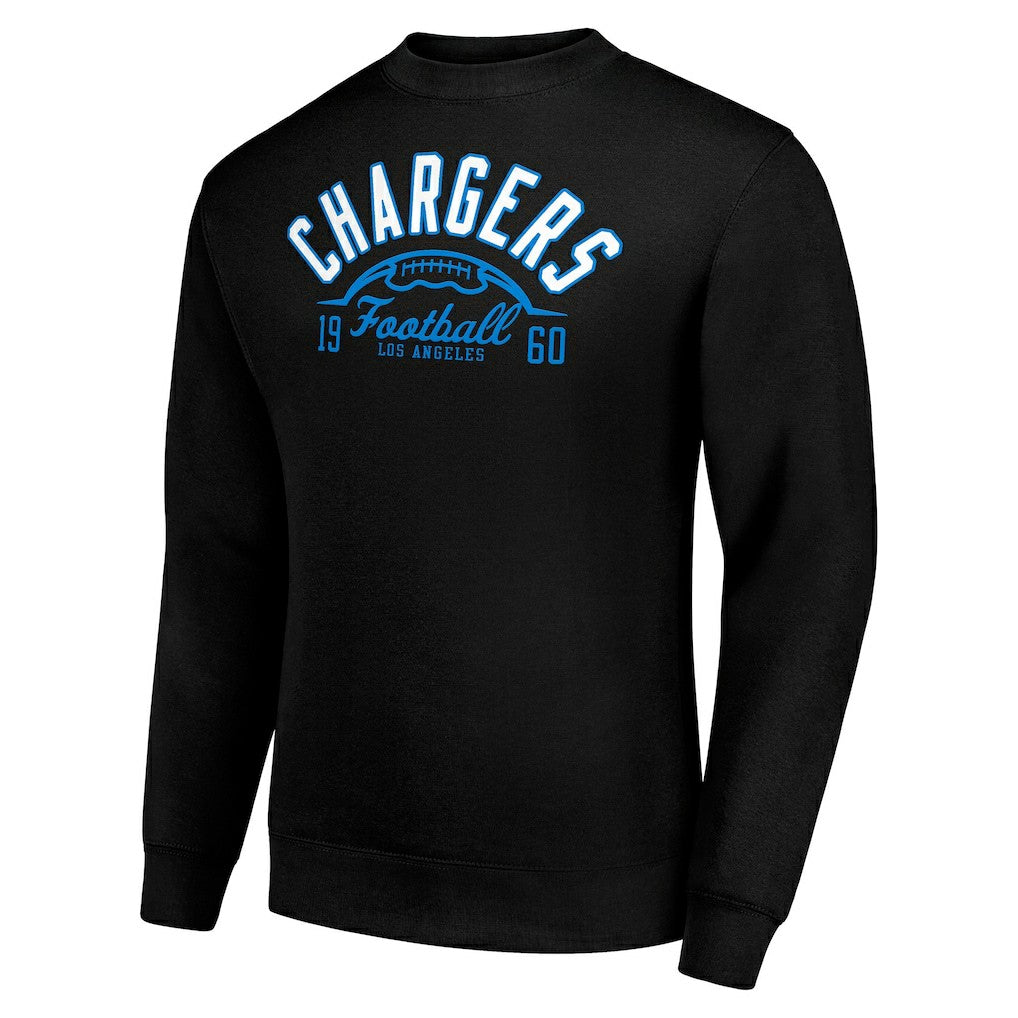 Los Angeles Chargers Starter Half Ball Team Graphic Tri-Blend Fleece Pullover Sweatshirt Black