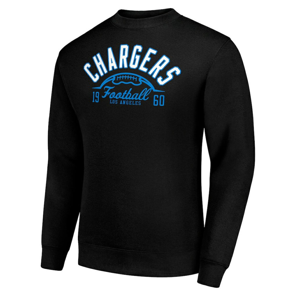 Los Angeles Chargers Starter Half Ball Team Graphic Tri-Blend Fleece Pullover Sweatshirt Black