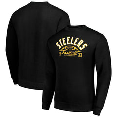 Pittsburgh Steelers Starter Half Ball Team Graphic Tri-Blend Fleece Pullover Sweatshirt Black