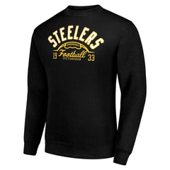 Pittsburgh Steelers Starter Half Ball Team Graphic Tri-Blend Fleece Pullover Sweatshirt Black