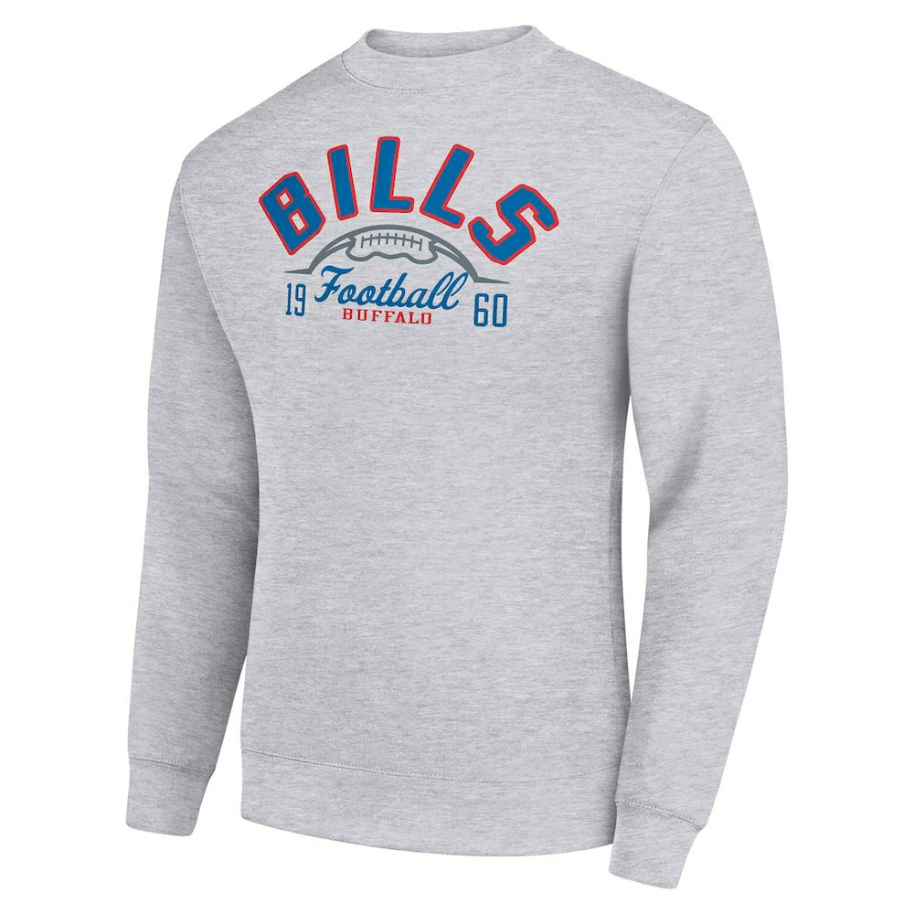 Buffalo Bills Starter Half Ball Team Graphic Tri-Blend Fleece Pullover Sweatshirt Heather Gray