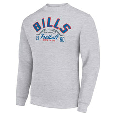 Buffalo Bills Starter Half Ball Team Graphic Tri-Blend Fleece Pullover Sweatshirt Heather Gray