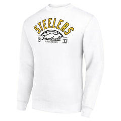 Pittsburgh Steelers Starter Half Ball Team Graphic Tri-Blend Fleece Pullover Sweatshirt White