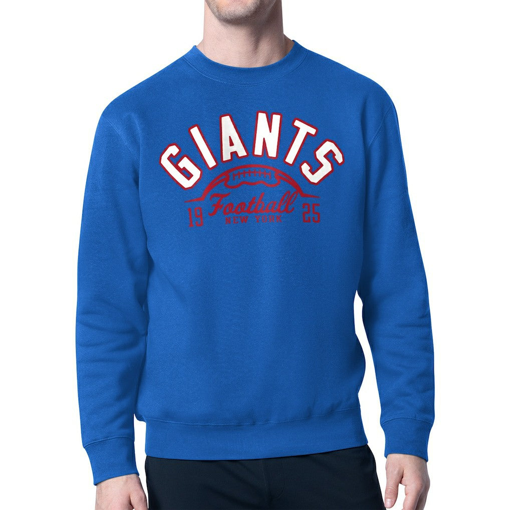 New York Giants Starter Half Ball Team Graphic Fleece Pullover Sweatshirt Royal