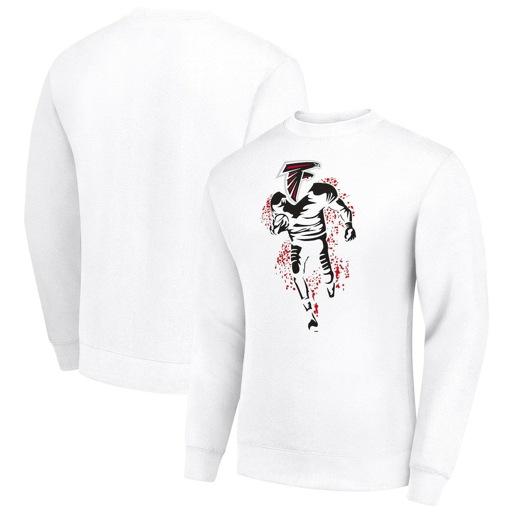 Atlanta Falcons Starter Logoface Team Graphic Tri-Blend Fleece Pullover Sweatshirt White