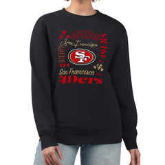 San Francisco 49ers G-III 4Her by Carl Banks Women's Collage Graphic Fleece Pullover Sweatshirt Black