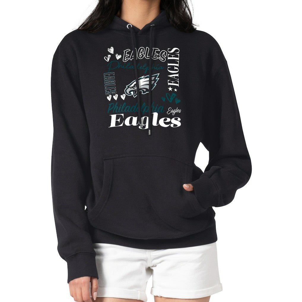Philadelphia Eagles G-III 4Her by Carl Banks Women's Collage Graphic Fleece Pullover Hoodie Black