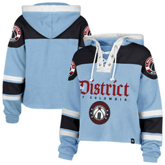 Washington Wizards '47 Women's 2024/25 City Edition Superior Cropped Lace-Up Pullover Hoodie Light Blue