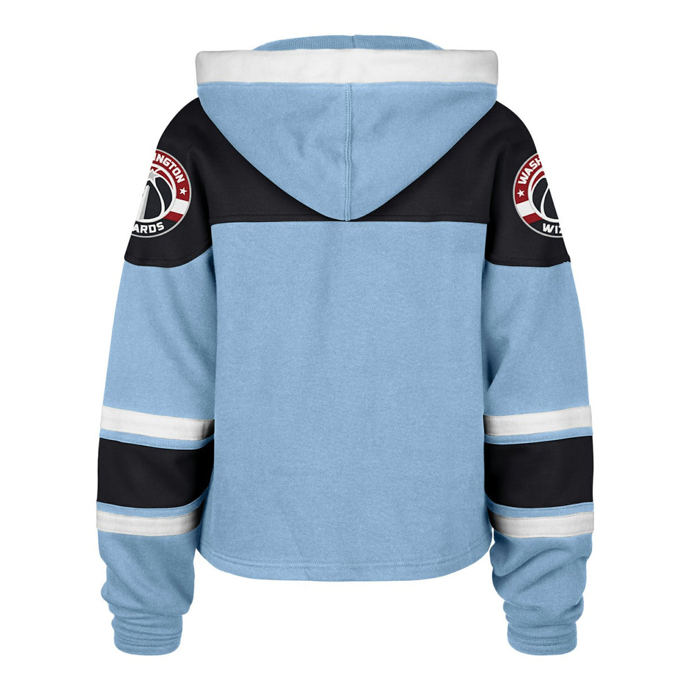 Washington Wizards '47 Women's 2024/25 City Edition Superior Cropped Lace-Up Pullover Hoodie Light Blue