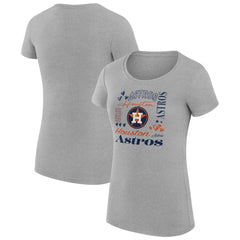 Houston Astros G-III 4Her by Carl Banks Women's Super-Slim Fit Lightweight Collage Team Graphic Crew Neck T-Shirt - Heather Gray T-shirts