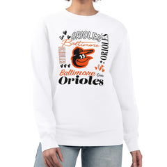Baltimore Orioles G-III 4Her by Carl Banks Women's Collage Team Graphic Fleece Pullover Hoodie - White Hoodies