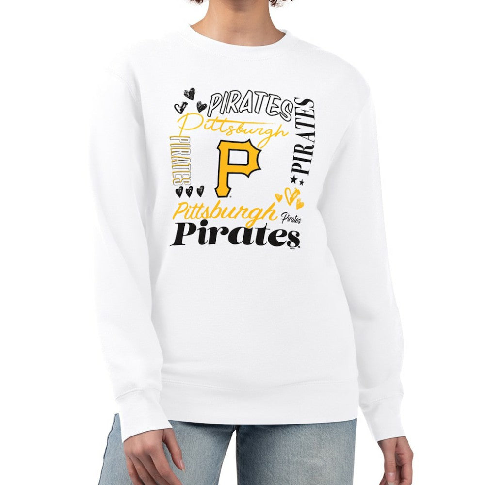 Pittsburgh Pirates G-III 4Her by Carl Banks Women's Collage Team Graphic Fleece Pullover Hoodie - White Hoodies