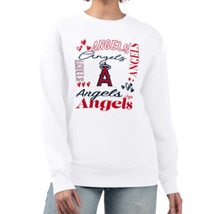 Los Angeles Angels G-III 4Her by Carl Banks Women's Collage Team Graphic Fleece Pullover Hoodie - White Hoodies
