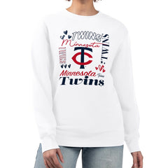 Minnesota Twins G-III 4Her by Carl Banks Women's Collage Team Graphic Fleece Pullover Hoodie - White Hoodies