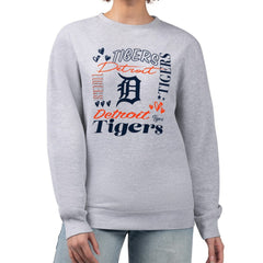 Detroit Tigers G-III 4Her by Carl Banks Women's Collage Team Graphic Fleece Pullover Hoodie - Heather Gray Hoodies