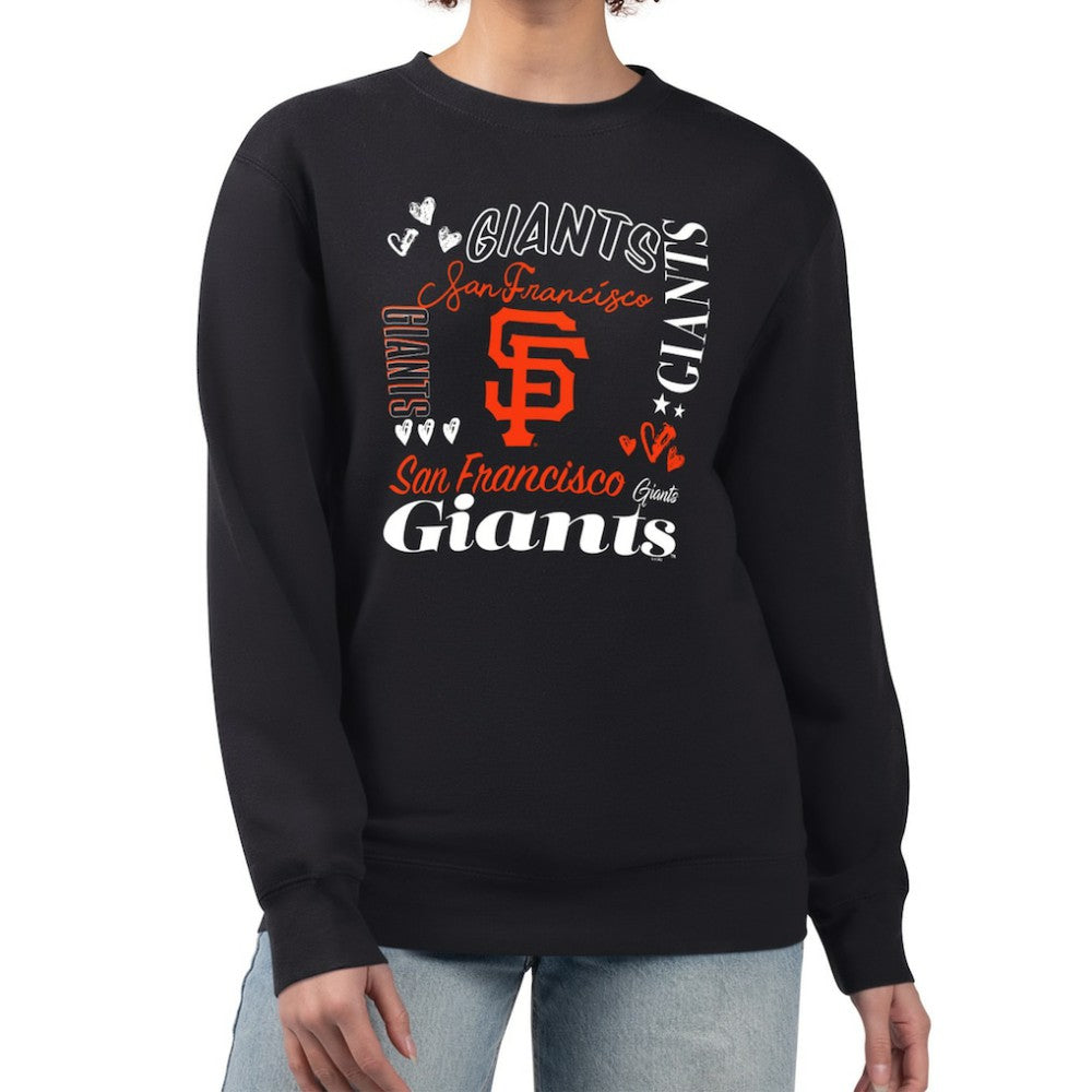 San Francisco Giants G-III 4Her by Carl Banks Women's Collage Team Graphic Fleece Pullover Hoodie - Black Hoodies