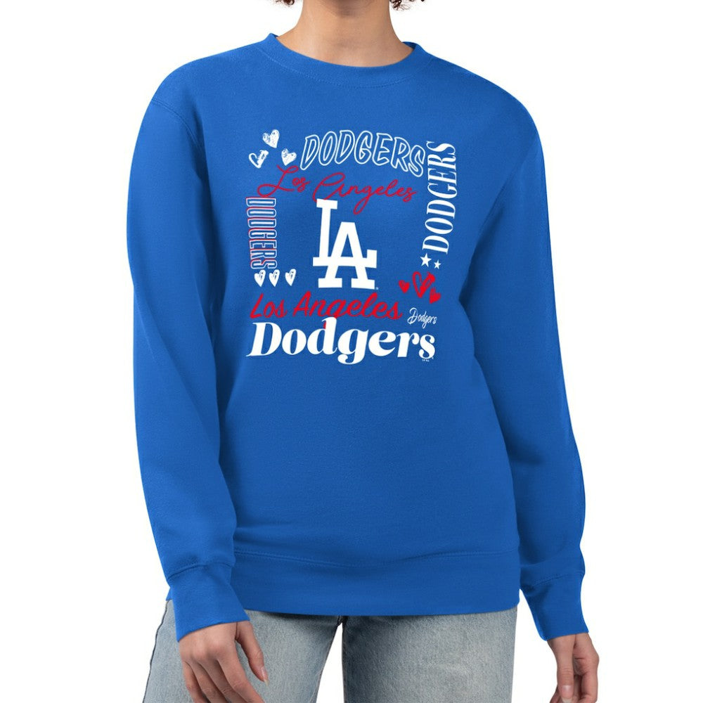 Los Angeles Dodgers G-III 4Her by Carl Banks Women's Collage Team Graphic Fleece Pullover Hoodie - Royal Hoodies