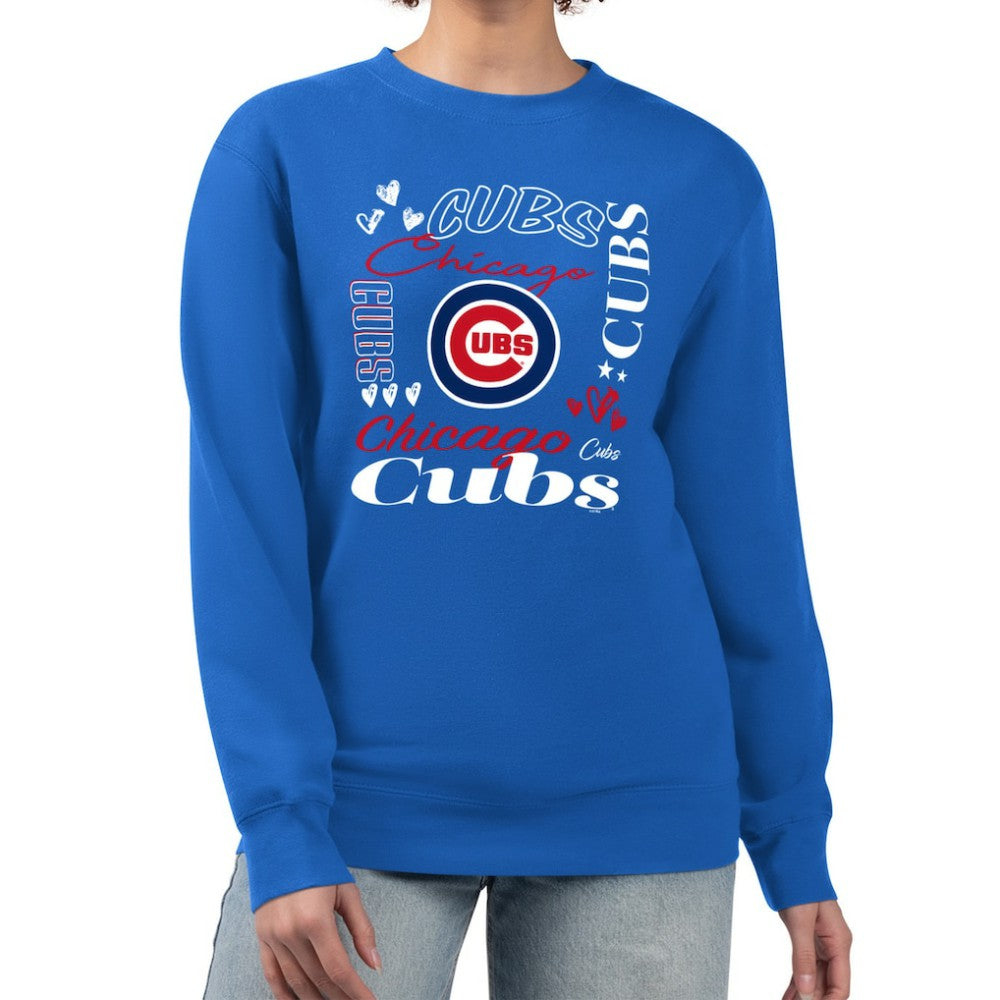 Chicago Cubs G-III 4Her by Carl Banks Women's Collage Team Graphic Fleece Pullover Hoodie - Royal Hoodies