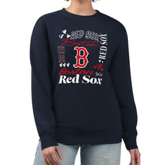 Boston Red Sox G-III 4Her by Carl Banks Women's Collage Team Graphic Fleece Pullover Hoodie - Navy Hoodies
