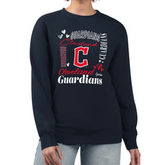 Cleveland Guardians G-III 4Her by Carl Banks Women's Collage Team Graphic Fleece Pullover Hoodie - Navy Hoodies