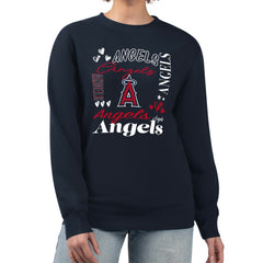 Los Angeles Angels G-III 4Her by Carl Banks Women's Collage Team Graphic Fleece Pullover Hoodie - Navy Hoodies