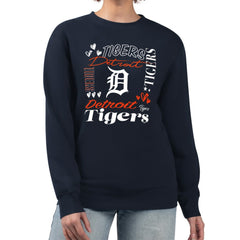 Detroit Tigers G-III 4Her by Carl Banks Women's Collage Team Graphic Fleece Pullover Hoodie - Navy Hoodies